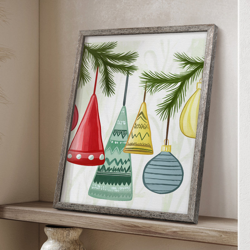«Christmas Holiday», reproduction d'art encadrée - Bois massif, H 21 po x l 17 po