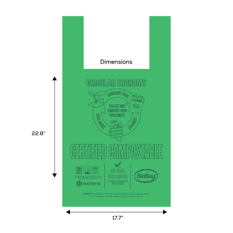 Grand sac compostable par Biobag (500 unités), Grand