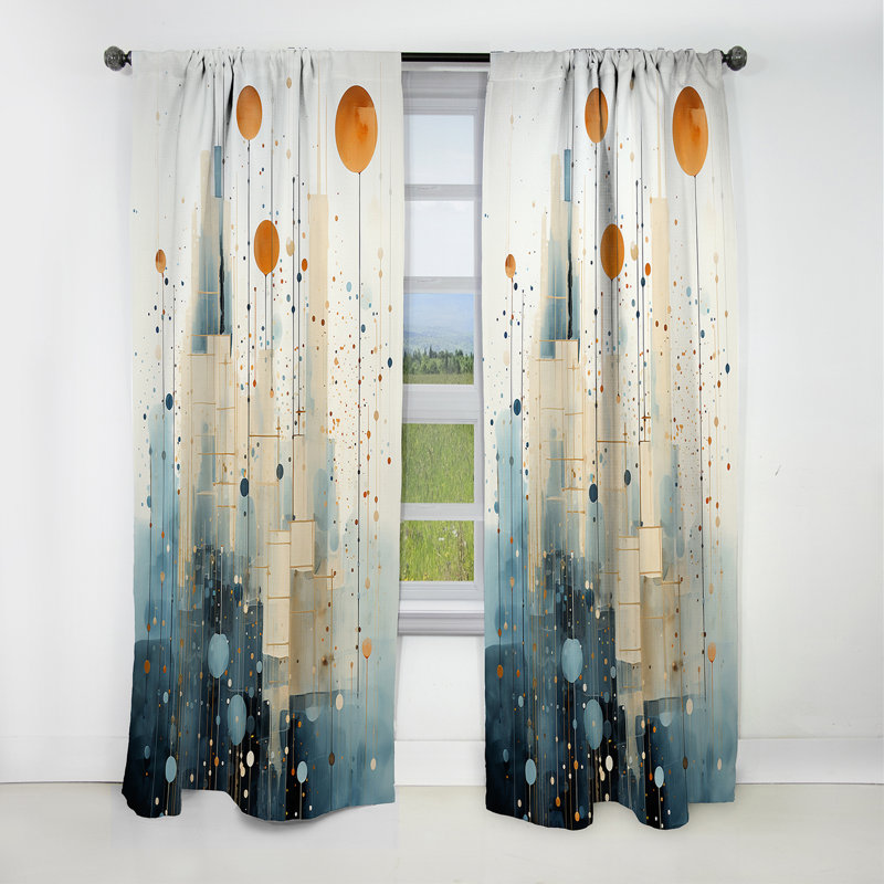 Jones - Rideau Towers - Rideau occultant abstrait - 1 panneau, L 52 po x L 120 po