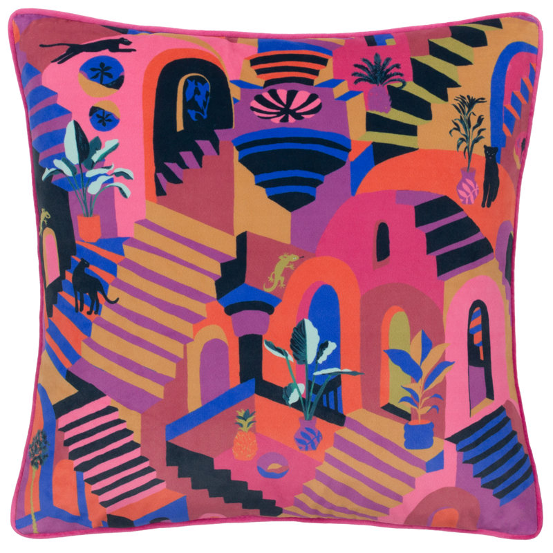 Eivissa Abstract Square Throw Cushion