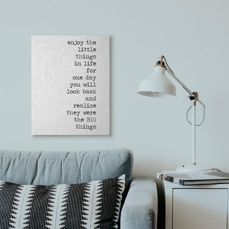 Enjoy par Anna Quach - impression d'art textuel, Toile tendue, H 30 po x l 24 po x P 1,5 po