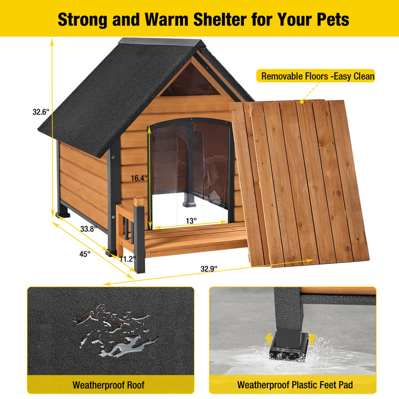 Niche pour chien Dawnie, Brun, H 32,6 po x l 32,9 po x P 45 po