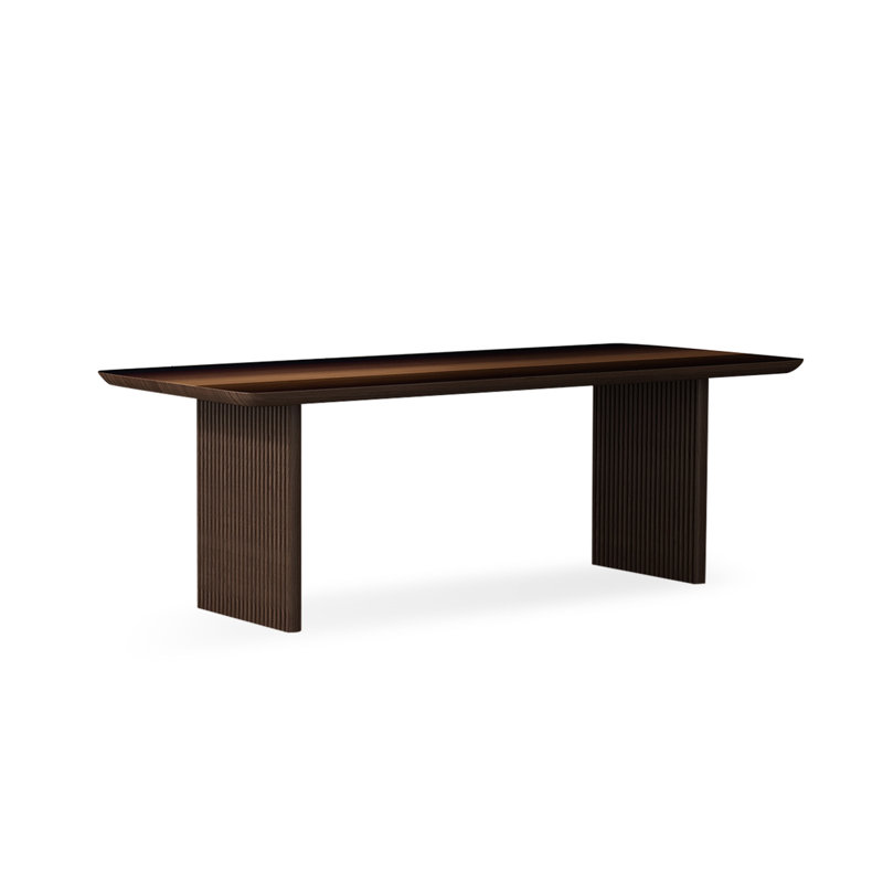 Modern Rectangular Solid Wood Dining Table, 29.53"H x 70.87"L x 31.5"W, Dark Brown