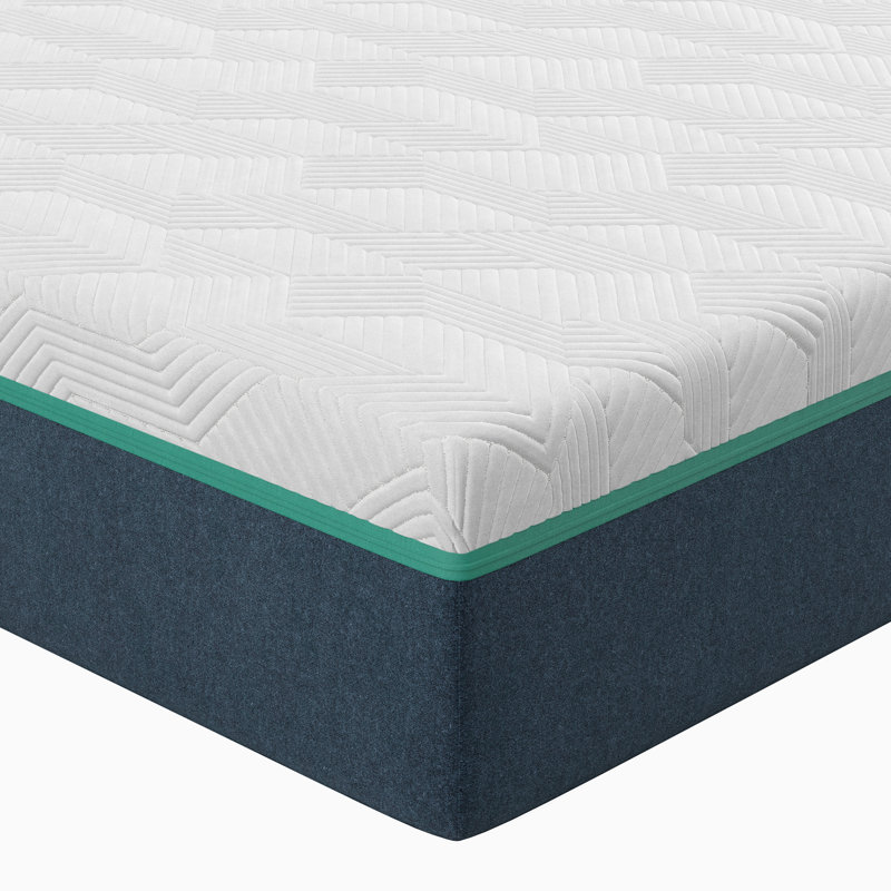 King Size White and Blue Gel Memory Foam Mattress