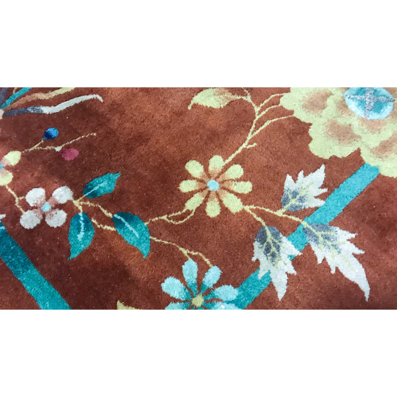 Tapis brun de haute qualité noué à la main