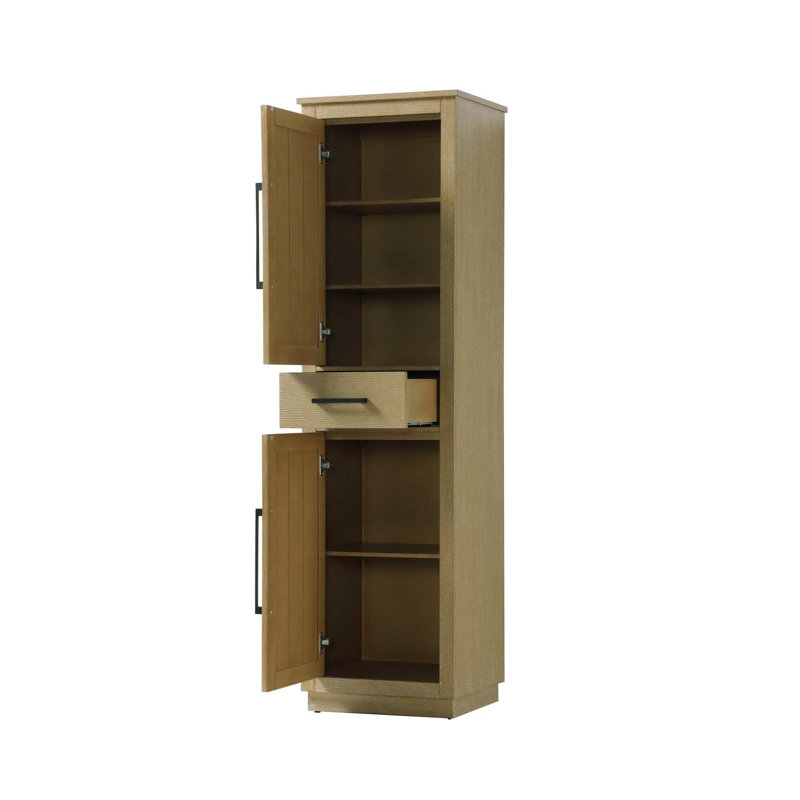 20 inch Bath Storage Cabinet in Linen oak, 72" H x 20" W x 18" D, Linen oak