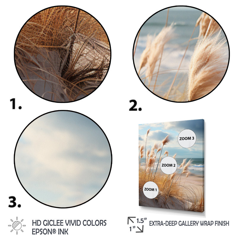 Beach Photo Coastal Harmony I On Canvas Print, Black Closed Corner Framed, 44" H x 34"W  x 1.5" D