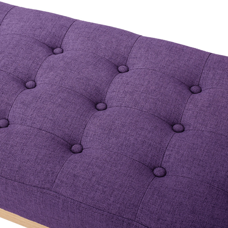 Siège Mid-Century moderne mauve, banc de support en bouleau massif