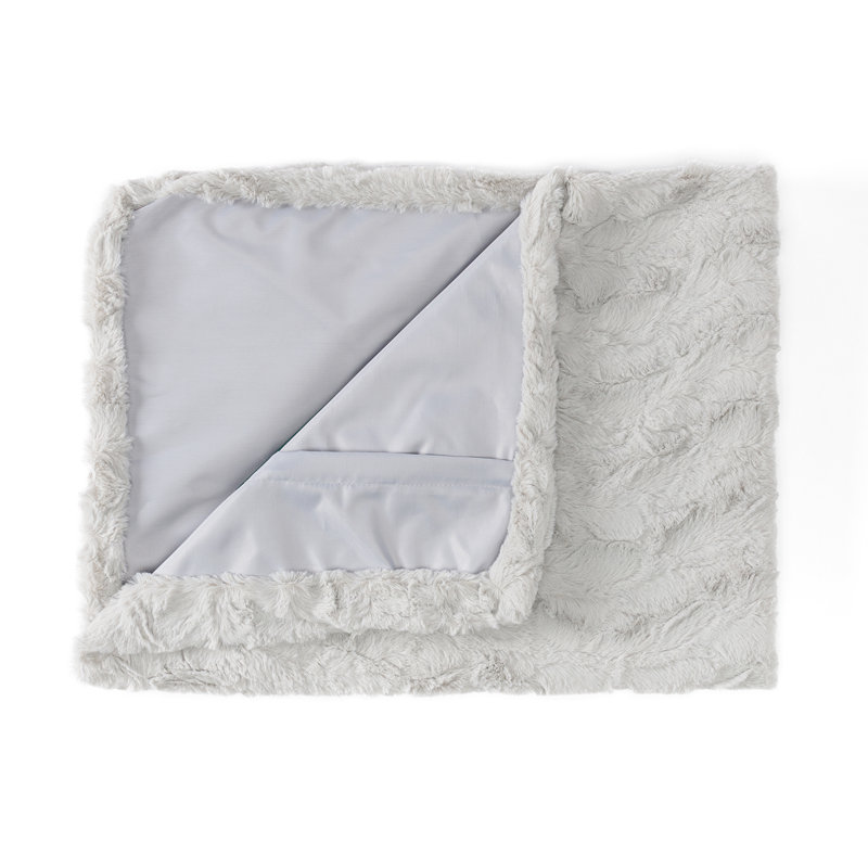 Remplacement de la housse de lit pour chien Best Friends par Sheri, lit pour chien Nap, fausse fourrure apaisante, gris, 27 po x 36 po