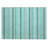 2' X 3' Turquoise Striped Washable Indoor Outdoor Area Rug