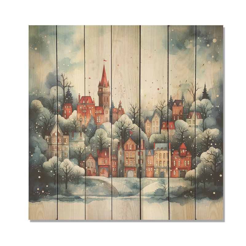 Winter Village pendant Noël I - fruits sur bois, H 15 po x l 15 po