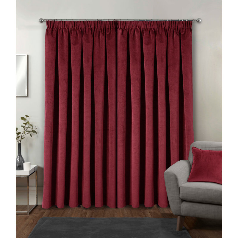 Alene Blackout Curtains, 168cm Width x 213cm Drop, Red, 1
