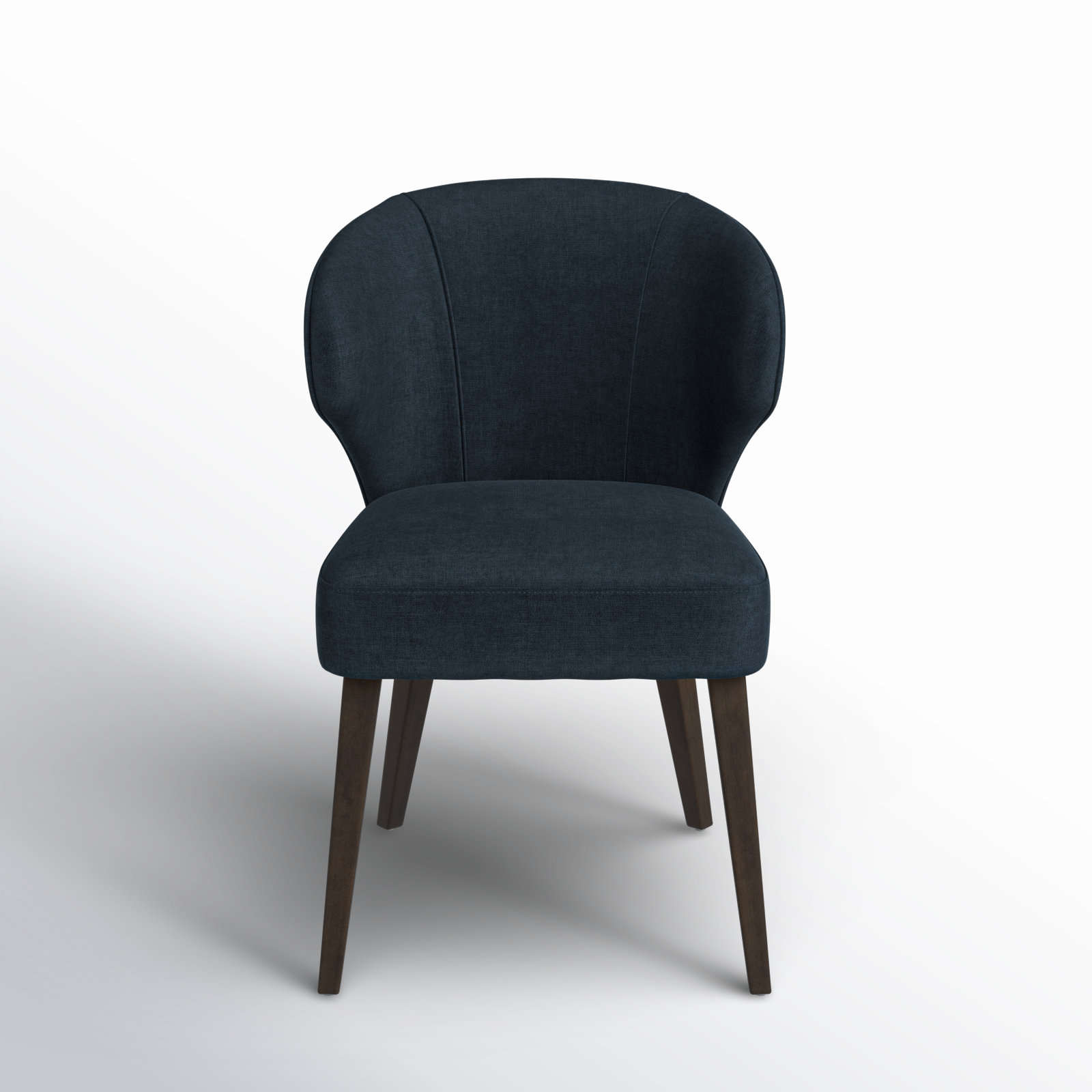 Golino Fabric Upholstered Wingback Side Chair, Dark Brown, Navy
