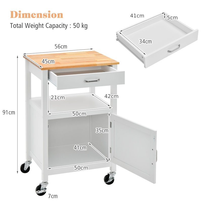 Karlsruhe 56 cm W Kitchen Island with