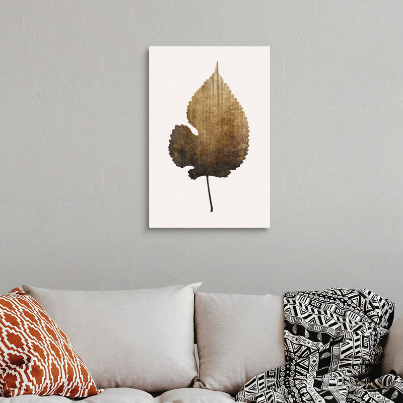 «Golden Leaf», art mural sur toile, Toile tendue, H 30 po x l 20 po