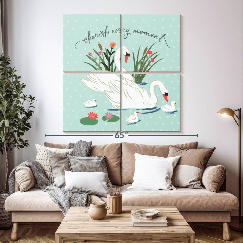 Tergel Swan Lake IV Mint, 50" H x 50" W