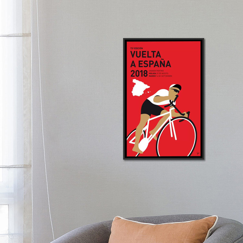 « vuelta a espana », reproduction d’impression sur toile chungkong minimal affiche, H 60 po x l 40po x P 1,5 po, Pas de tapis