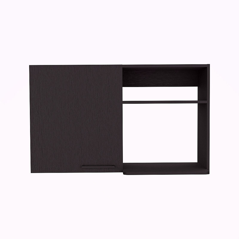 Armoire murale de cuisine Bussolengo, deux tablettes, Noir