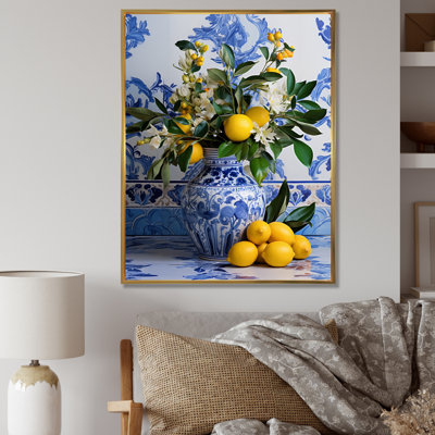 Greek tiles still life kitchen III - Boho Pottery Wall Art