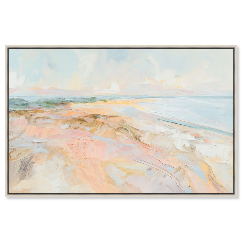 Tidal Borderland I Canvas Abstract Print by Oliver Gal, Black Frame, 15 x 10, 37"H x 55"W, Silver Frame