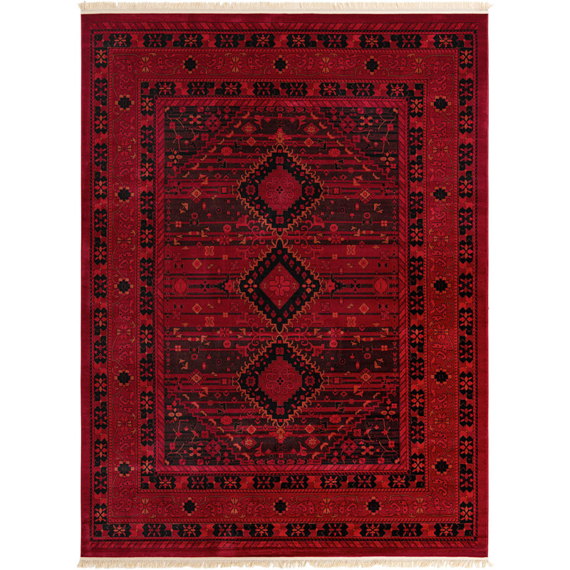 Tapis oriental en mélange rouge, Rectangle 10 pi x 13 pi