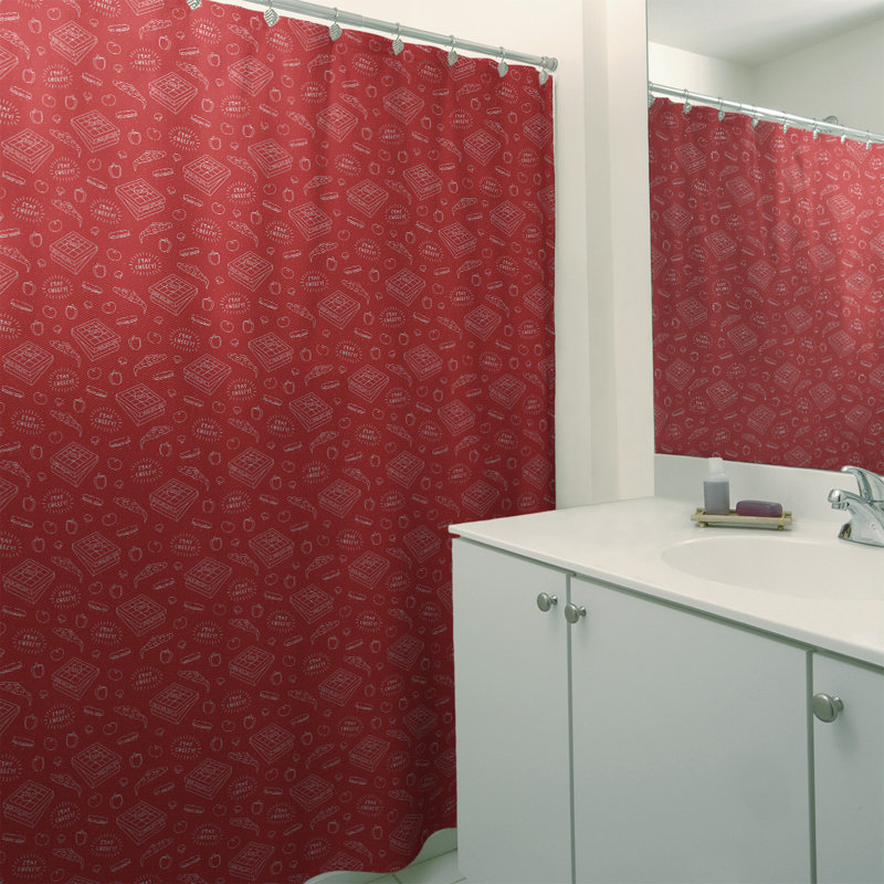 Rideau de douche simple à pizza katelyn elizabeth classic, Rouge pâle