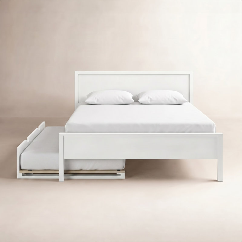 Rosenthal Solid Wood Trundle Bed, White, Full/Double