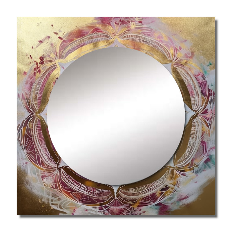 Samaria - Boho Mandala Square Mirror Wall Art For Bathroom, 29" x 29"