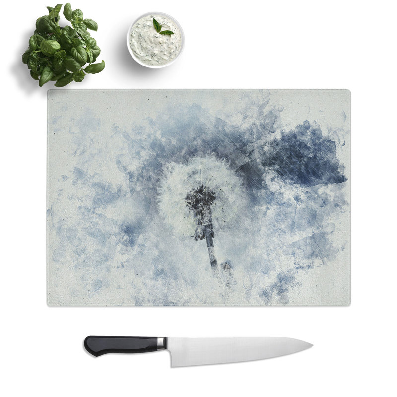 Dandelion Seeds Vol.11 Watercolour Chopping Board, 0.4cm H x 28.5cm W x 39cm L