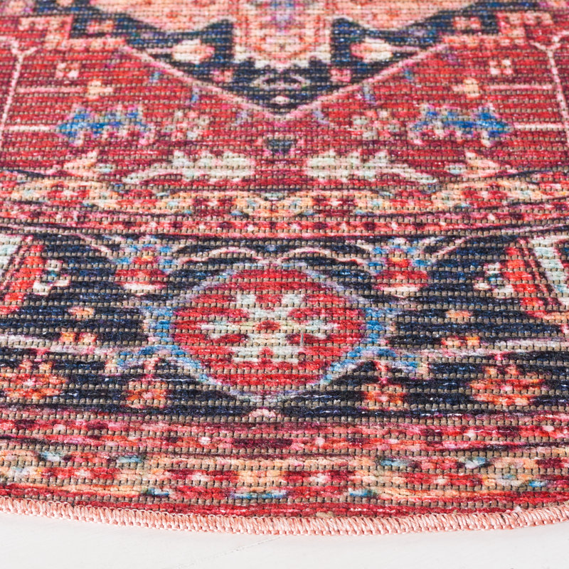 Marselina Serapi Performance Machine Washable Oriental Rug, Round 6'7"