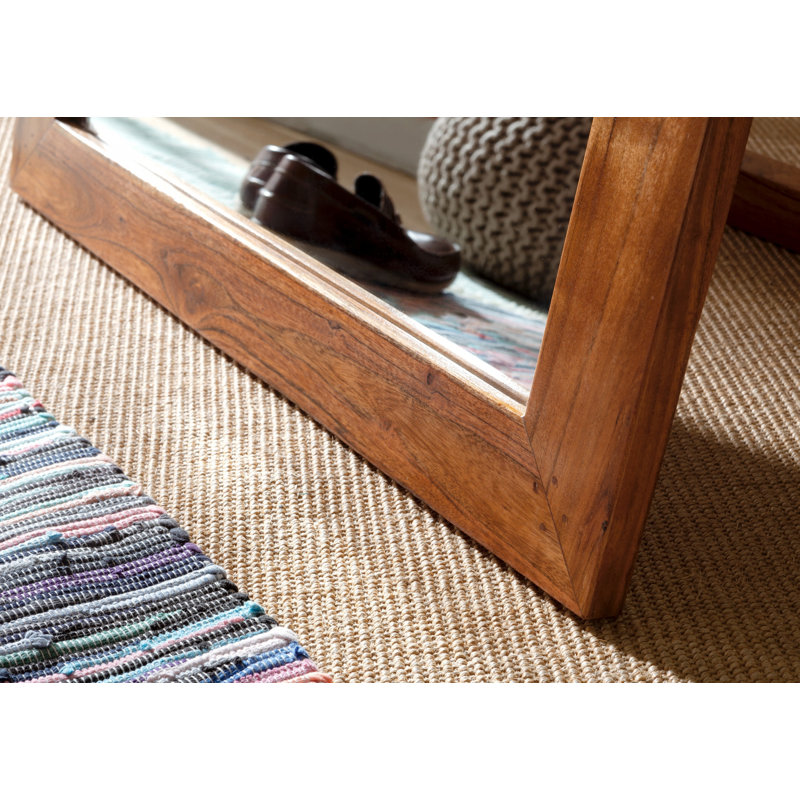 Oxford Wood Floor Mirror, Honey