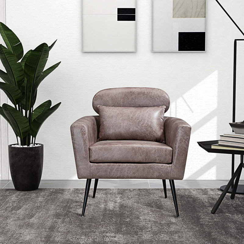 Fauteuil Janel, Suède bronzé taupe