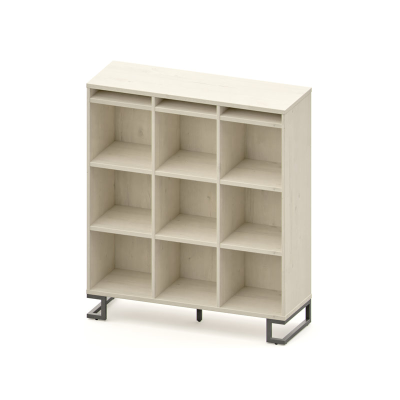 DeJuana 139cm H x 119cm W Cube Bookcase, Cream/Anthracite