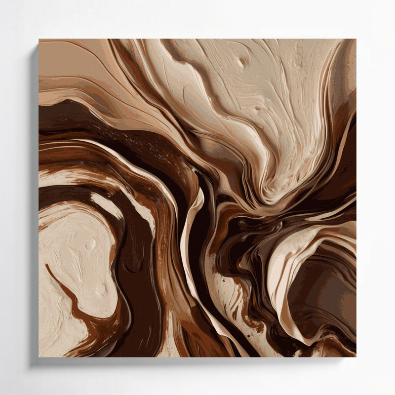 «Lyrical Abstraction 29», art mural sur toile brune, H 12 po x l 12 po