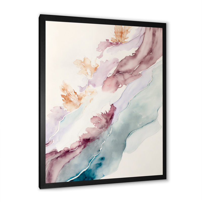 «Sudden Solitude In Elevated Blush II», reproduction sur toile, Impression noire sur toile encadrée