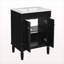 Meuble-lavabo 24 po avec lavabo supérieur, meuble de rangement moderne à 2 niveaux, meuble-lavabo simple, grandes tablettes de rangement-562343518