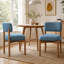 Chaise de salle à manger moderne en mélange de lin et bleu-1794033351