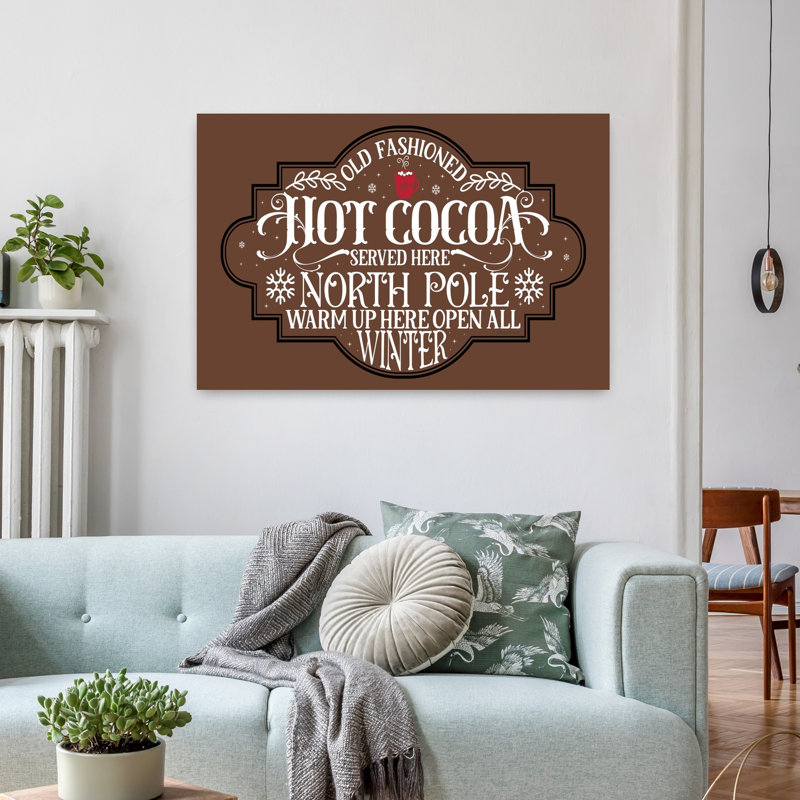 «Hot Cocoa», art contemporain hivernal abstrait, H 24 po x l 36 po