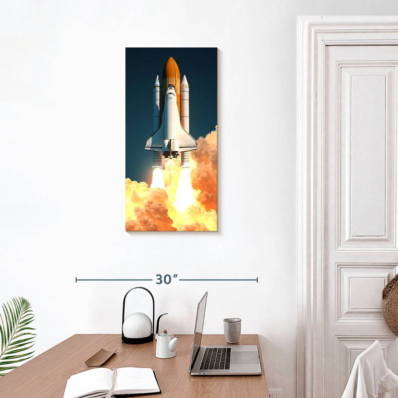 Launching Space Shuttle, 30" H x 15" W