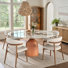 Ensemble de salle à manger pour 4 personnes Ikerne avec table ronde 59 po et 4 chaises rembourrées Myra