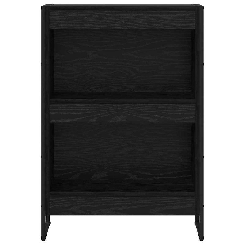 Steel Book Cabinet Bookcase, Black Oak, (2 Shelves) 86.5cm. H x 60cm. W x 30cm. D