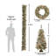 Ensemble de 4 pièces de décoration de Noël artificielle pré-éclairée (deux arbres de Noël en pot de 4 pieds, une couronne de 20 pouces et une guirlande de 9 pieds)