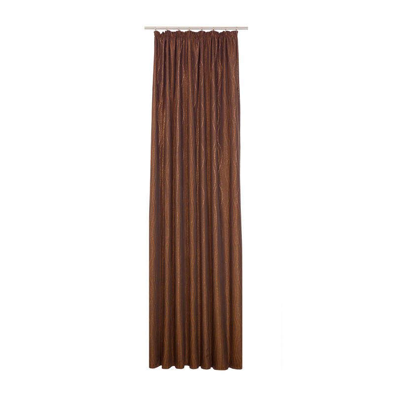 Alderete Pencil Pleat, Single Curtain, opaque, 132cm Width x 220cm Drop, Brown/Copper colours
