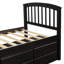 Lit simple en pin massif avec tiroirs, ton, base de matelas à 10 lattes, apte à