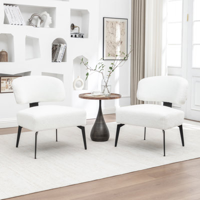 Chaise de loisir moderne à dossier minimaliste en velours