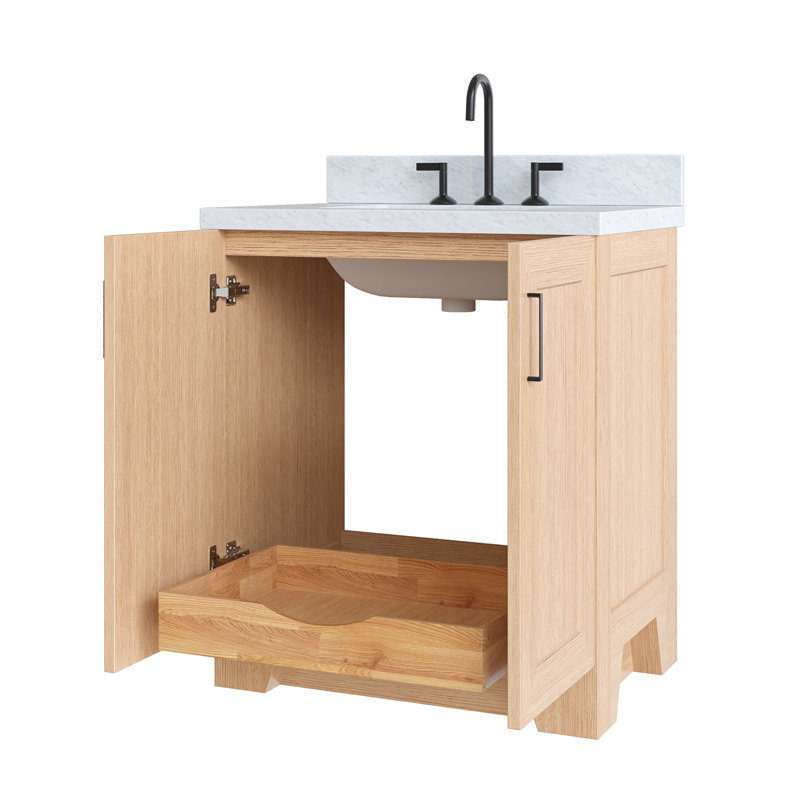 ARIEL TAYLOR 31 IN RECTANGLE SINK VANITY, Rectangle, Natural Oak