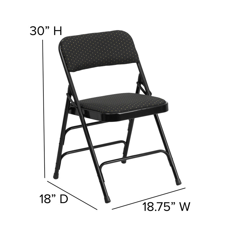 Chaise pliante recouverte en métal à double charnière Oliverson