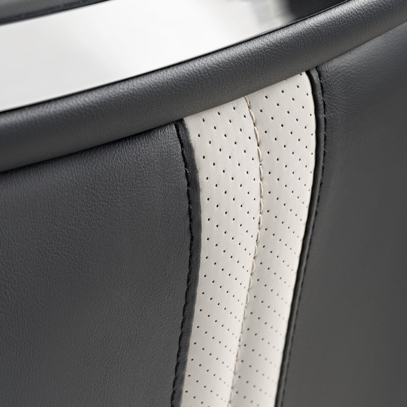 Fauteuil de direction en cuir Jaedyn, Gris fer
