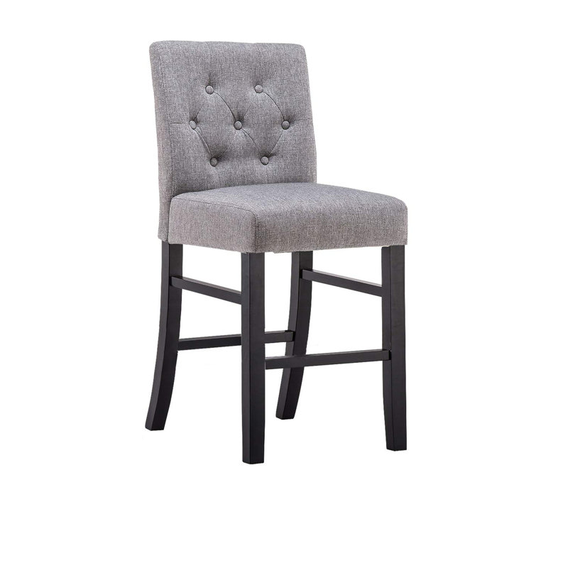 Kahori Upholstered Counter Stool, Counter stool (24" Seat Height), Gray, 2