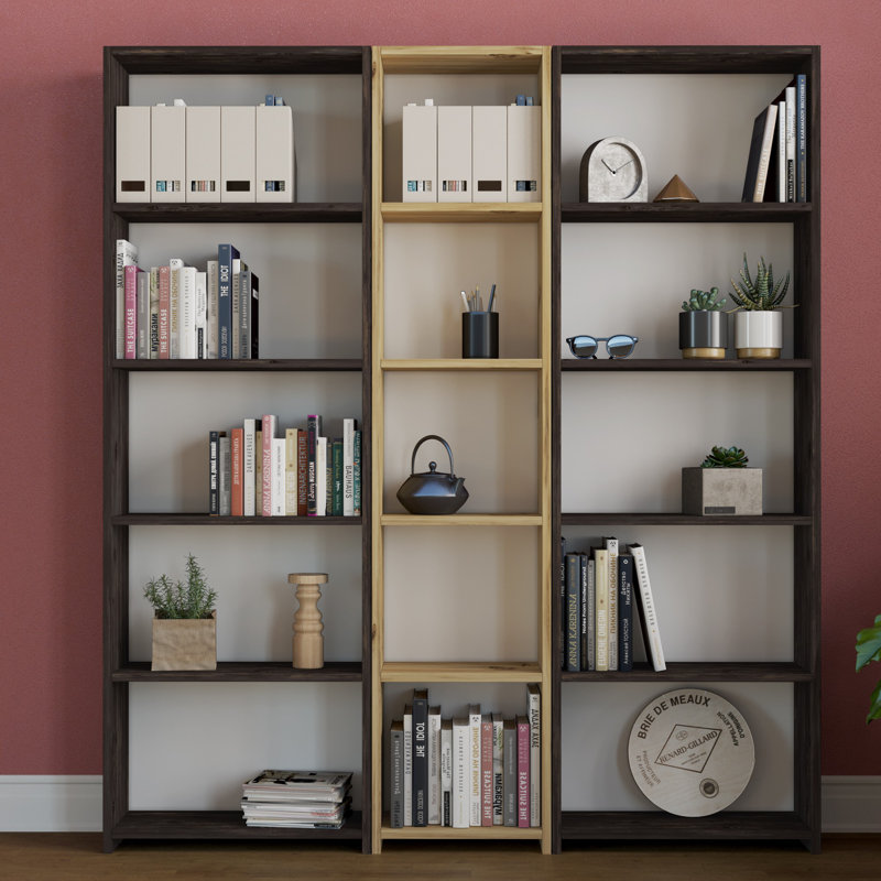 Bibliothèque Bulluck H 66,54 "x l 59,06", Noir / naturel
